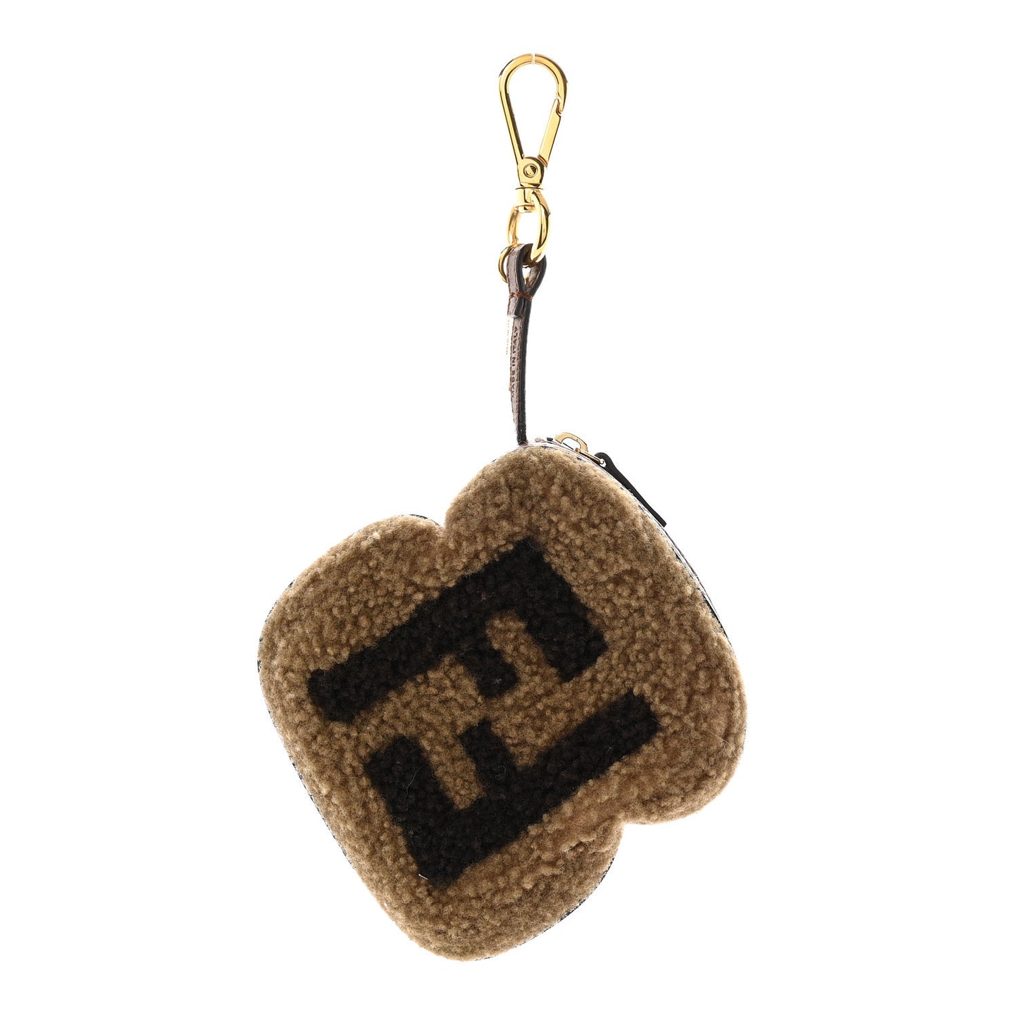 Shearling Toast Bag Charm Brown