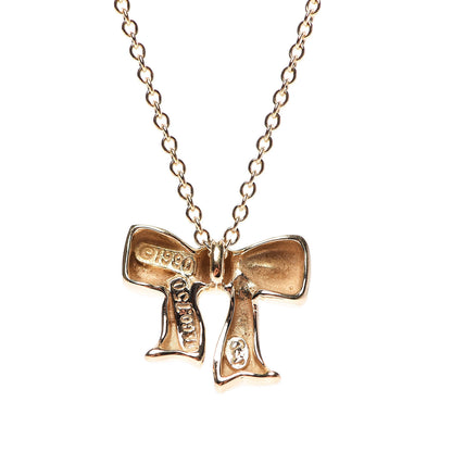 Tiffany 18K Yellow Gold Bow Pendant Necklace 5 of 7