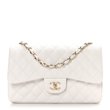 Chanel Caviar Quilted Jumbo Double Flap White 1 of 11