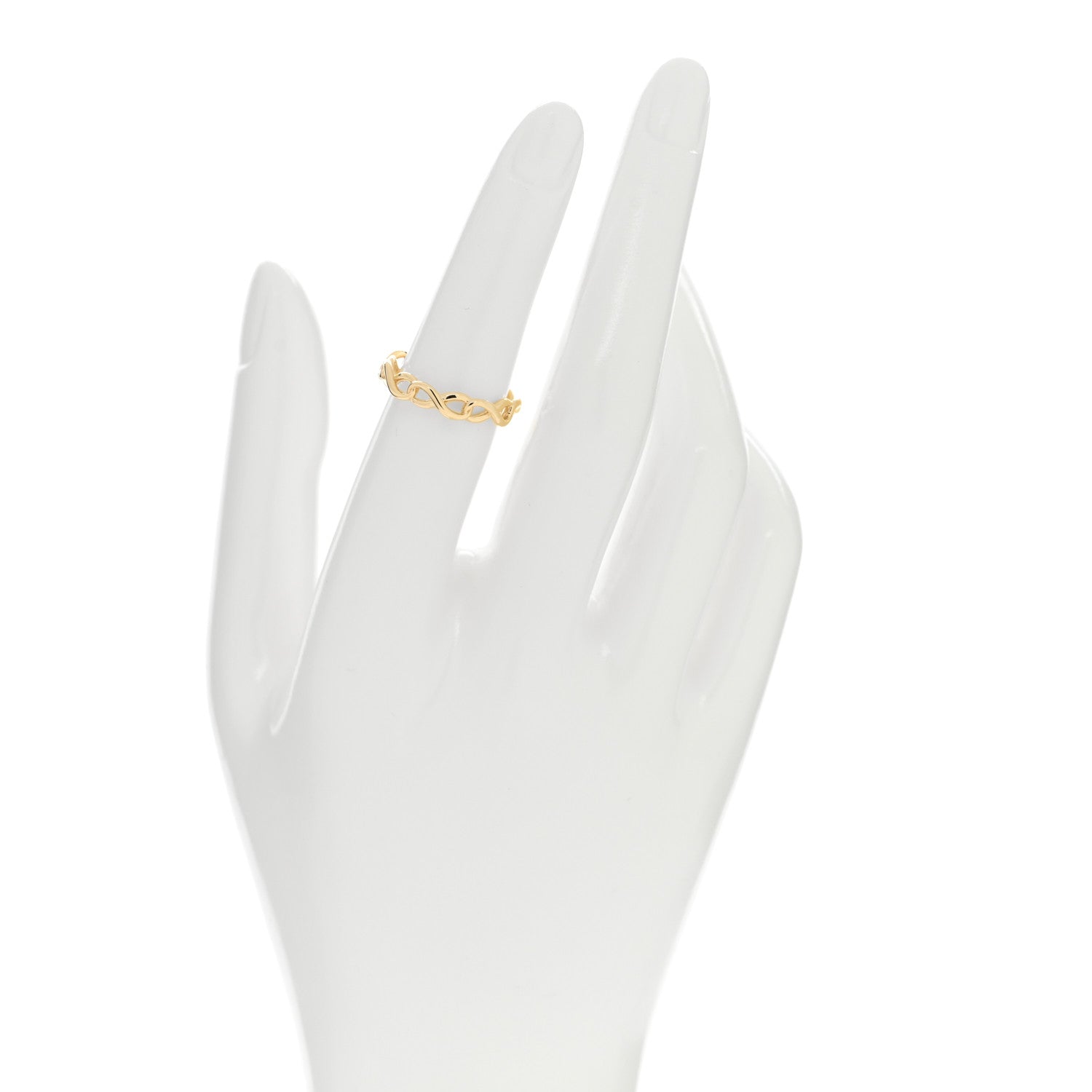 Tiffany 18K Yellow Gold Narrow Infinity Band Ring 52 6 2 of 4
