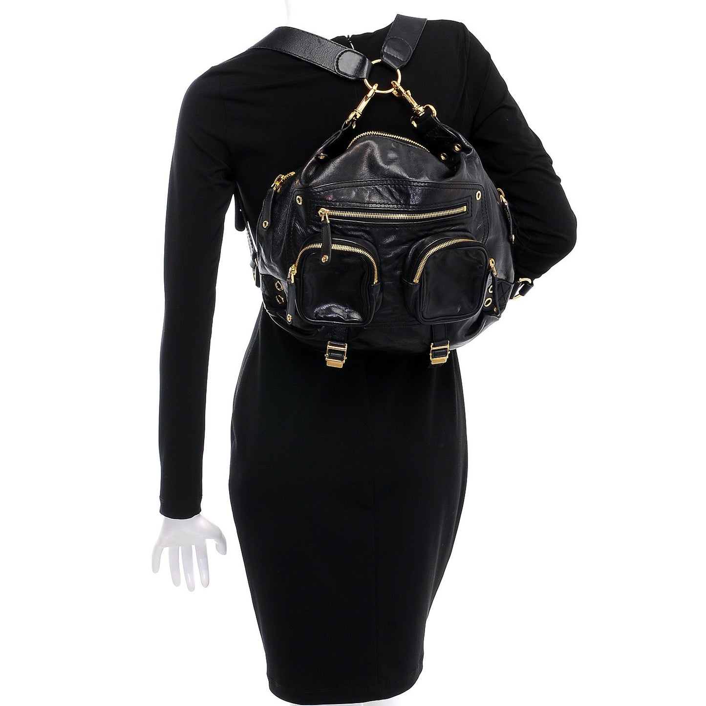 Calfskin Medium Darwin Convertible Backpack Black