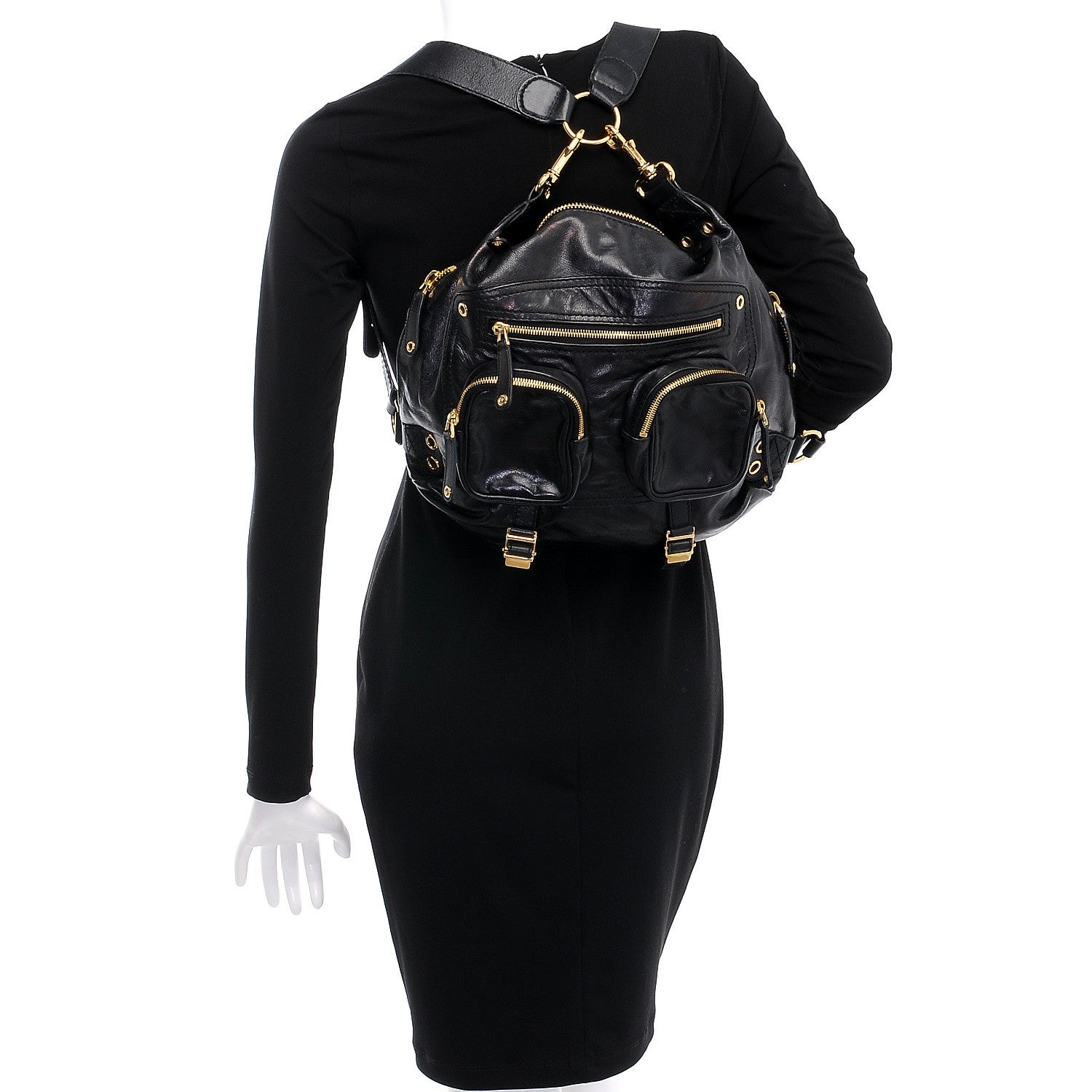 Gucci Calfskin Medium Darwin Convertible Backpack Black 3 of 8