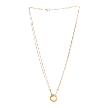 Cartier 18K Yellow Gold 2 Diamond LOVE Necklace 2 of 5
