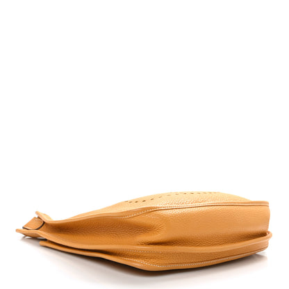 Hermes Taurillon Clemence Amazone Evelyne III PM Moutarde Taupe 4 of 10