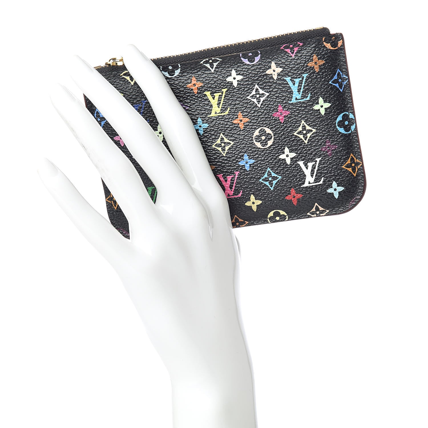 Louis Vuitton Monogram Multicolor Key Pouch Black Grenade 2 of 11
