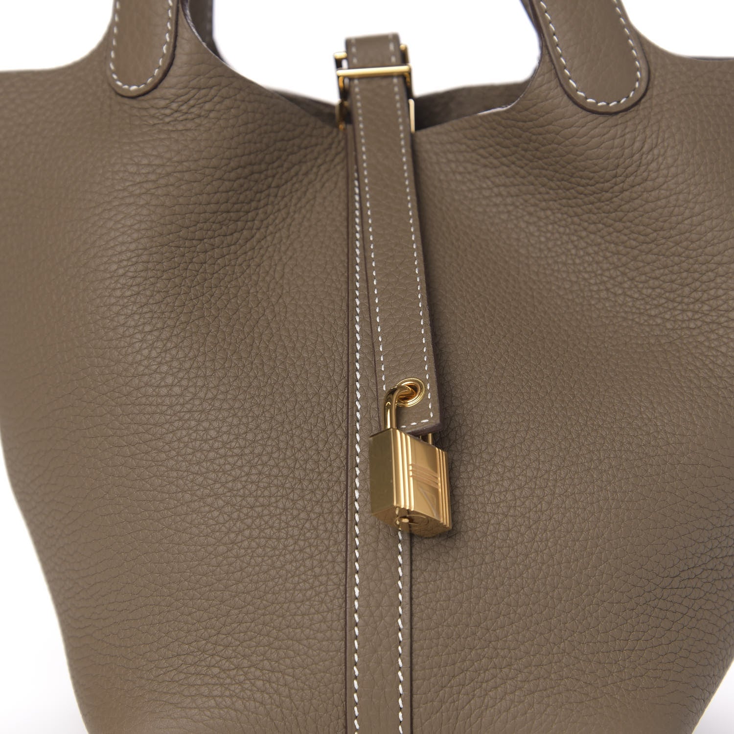 Hermes Taurillon Clemence Picotin Lock 18 PM Etoupe 10 of 11