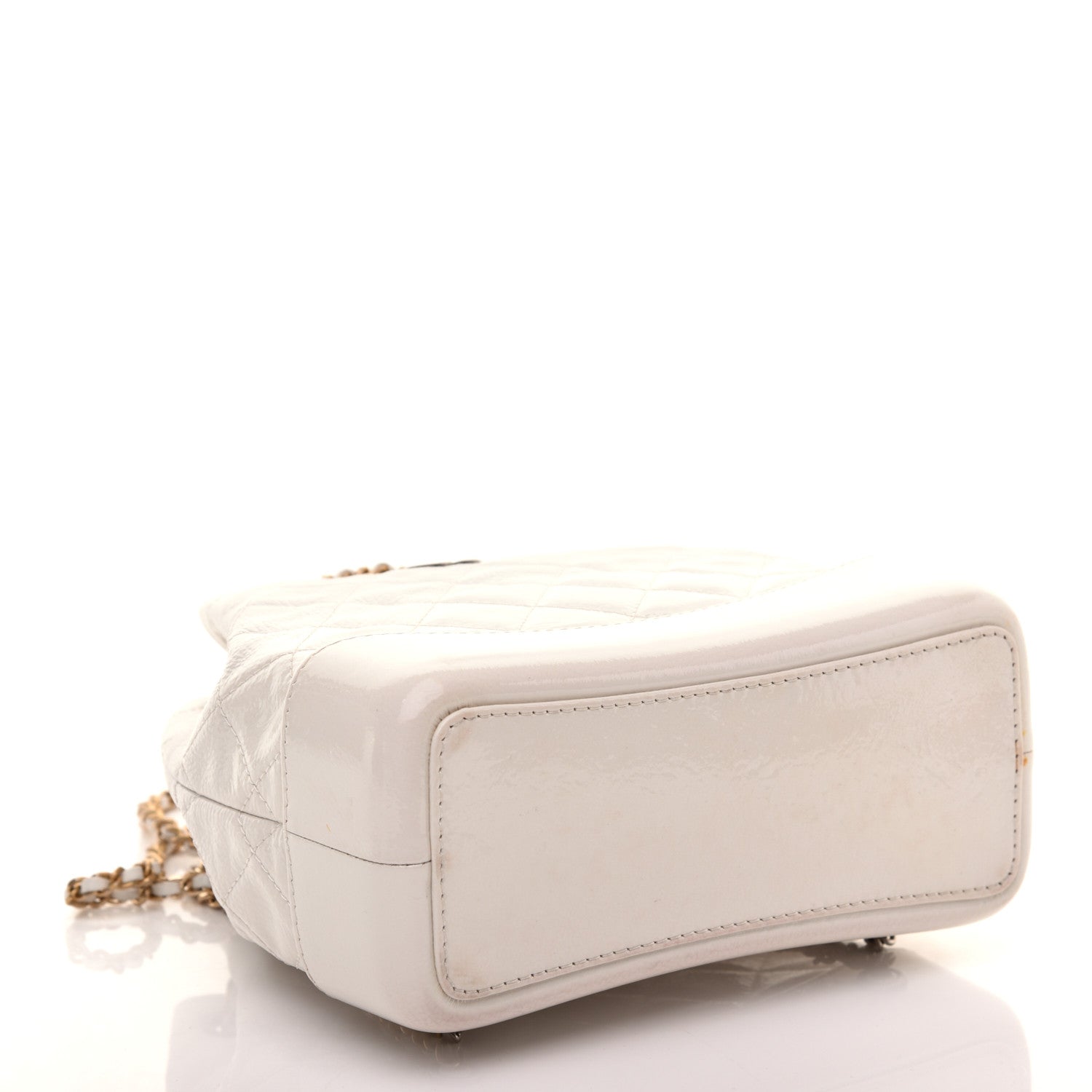 Chanel Patent Goatskin Quilted Small Gabrielle Backpack White 3 of 9