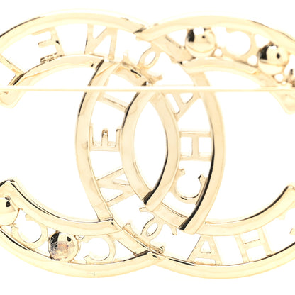 Chanel Crystal Pearl Coco CC Logo Brooch Gold 3 of 3
