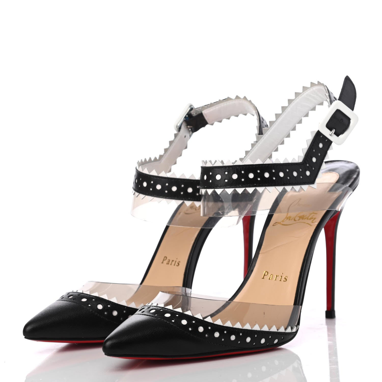Christian Louboutin Patent Kid PVC Chouette 100 Pumps 37.5 Black 6 of 24