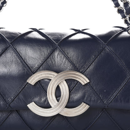 Chanel Lambskin Diamond Stitched Flap Navy 10 of 11
