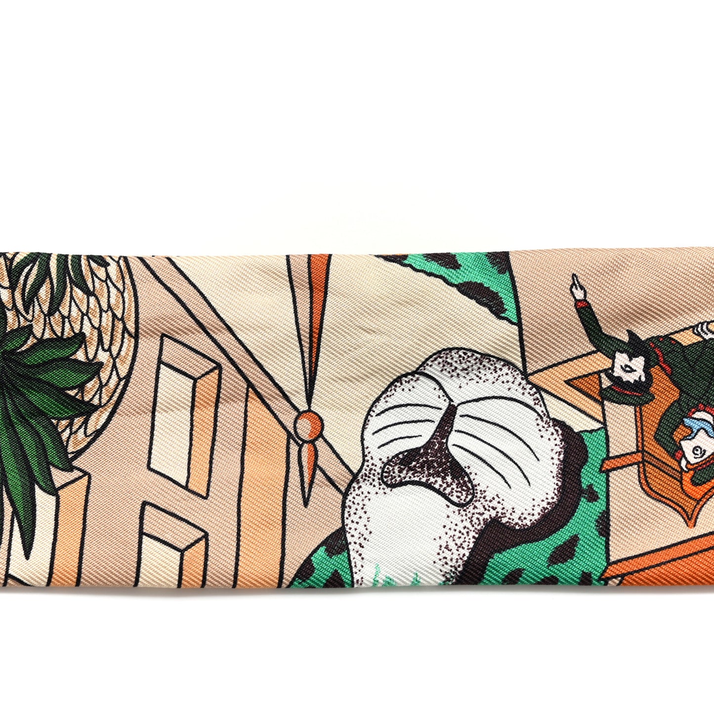 Silk Animapolis Plumetis Twilly Ocre Vert Orange