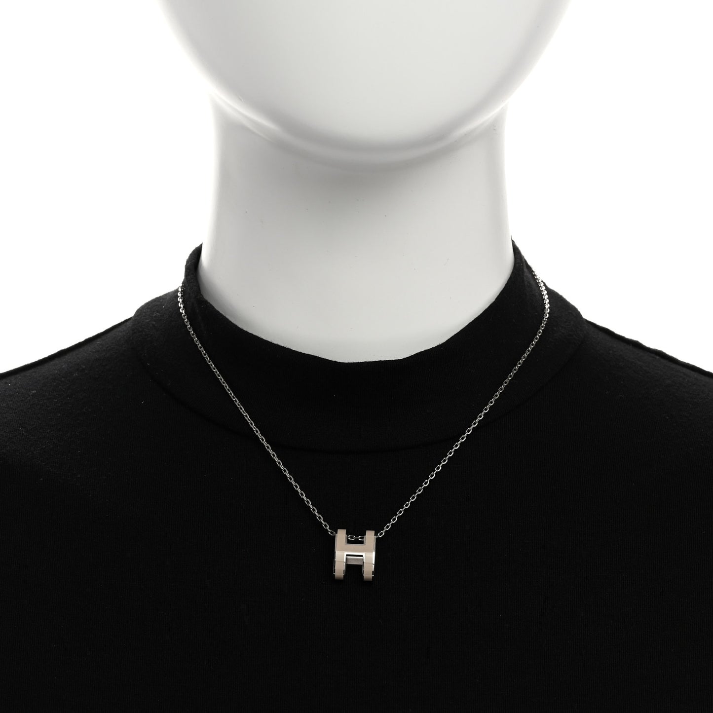 Lacquered Palladium Pop H Pendant Necklace Marron Glace