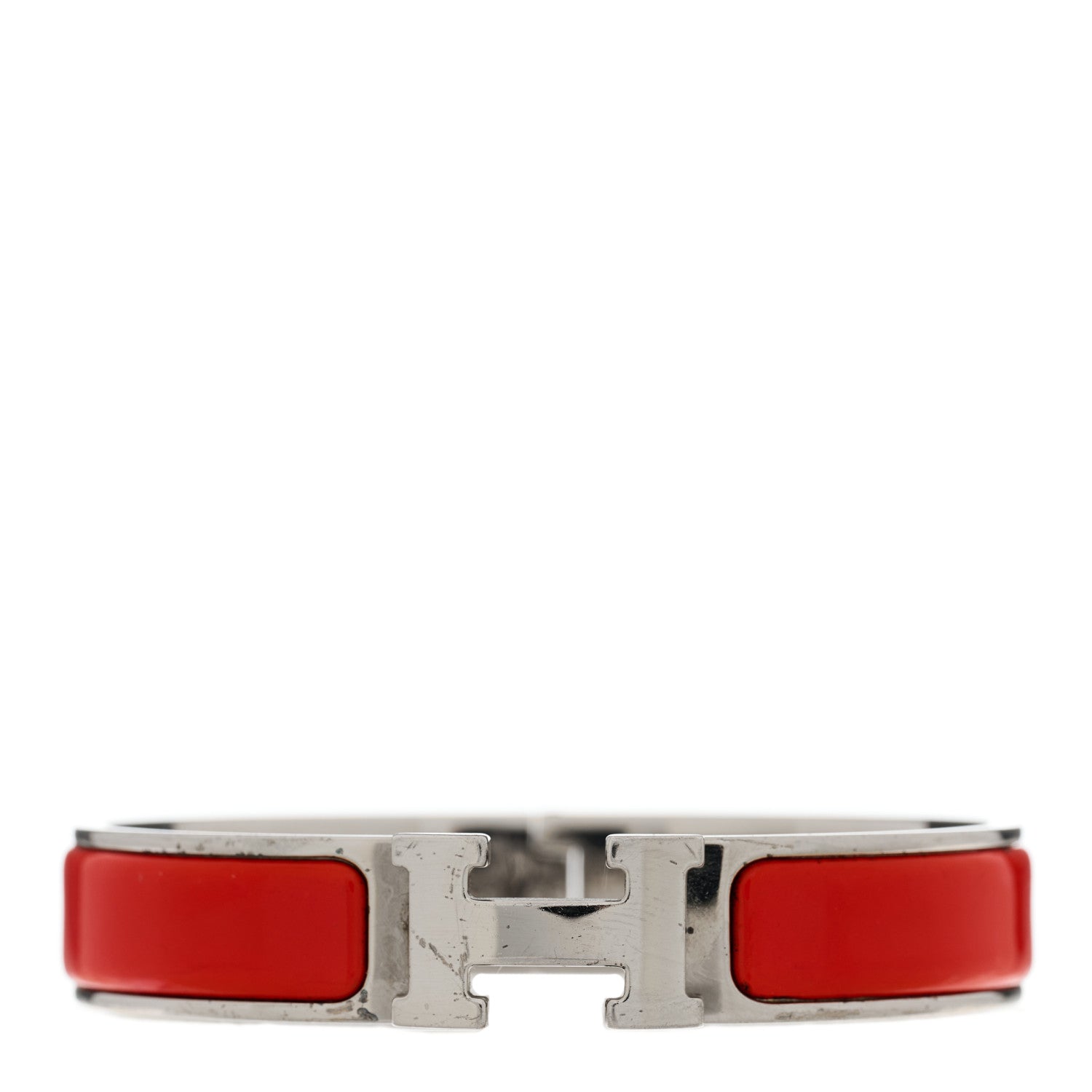 Hermes Enamel Narrow Clic Clac H Bracelet PM Red 1 of 3