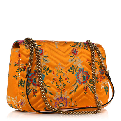 Gucci Jacquard Matelasse Floral Medium GG Marmont Shoulder Bag Yellow 2 of 18