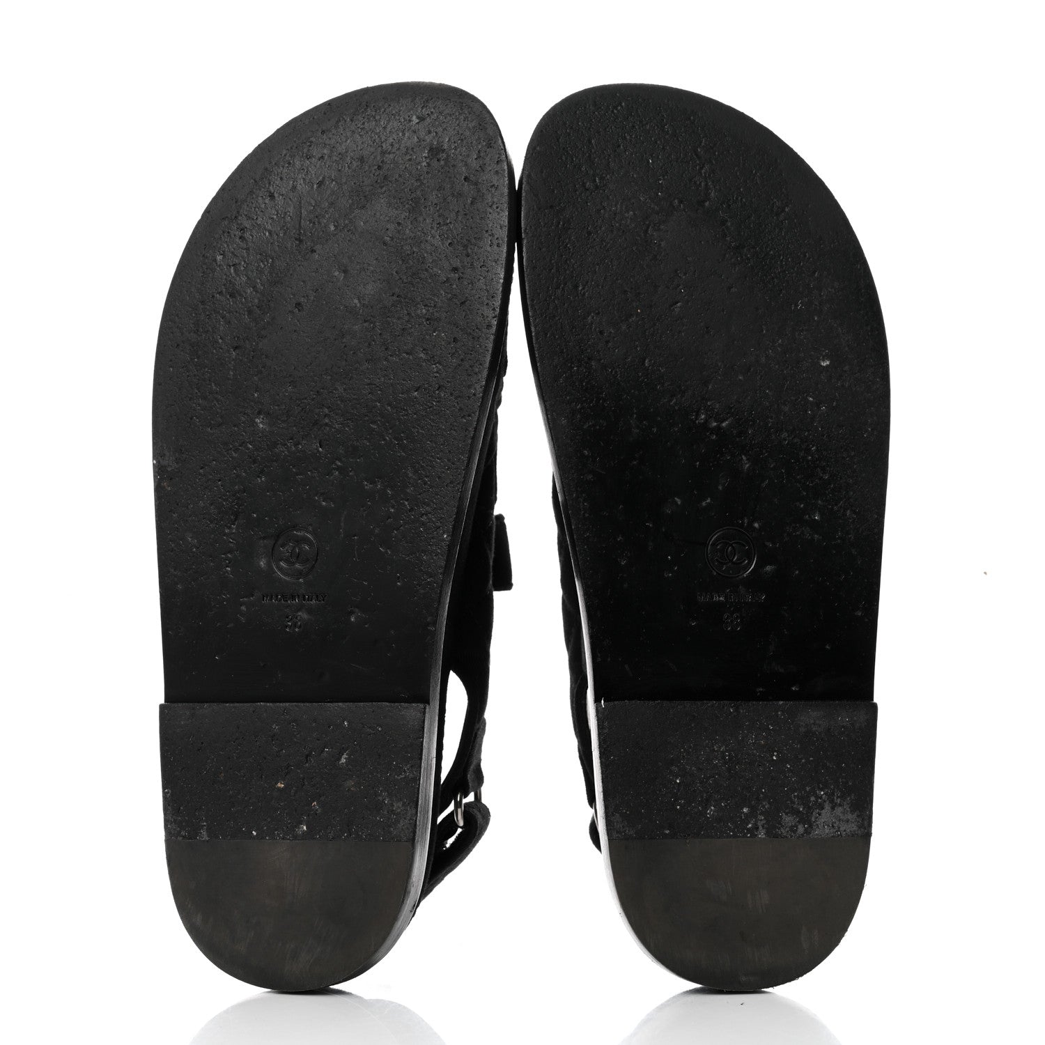 Chanel Mixed Fibers Velcro Dad Sandals 38 Black 5 of 8