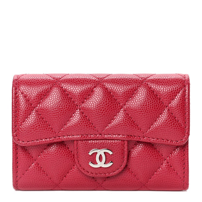 Chanel Caviar Quilted Flap Card Holder Dark Pink 1 of 4