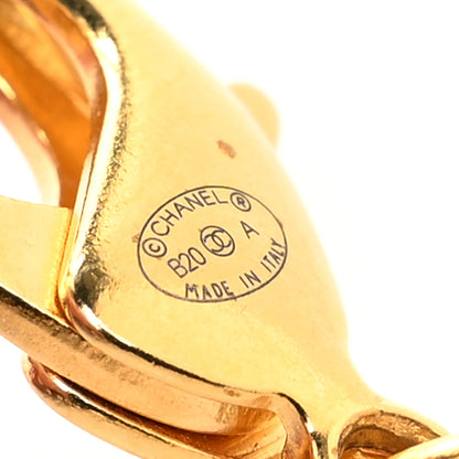 Chanel Metal Pearl Paris Button Necklace Gold 3 of 3