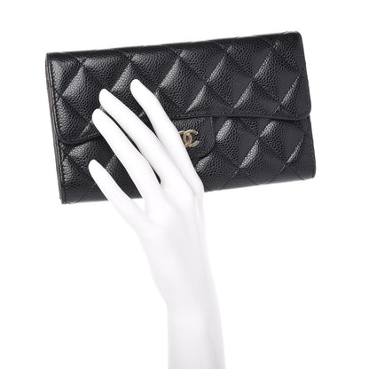 Chanel Caviar Quilted Large Flap Wallet Black 2 of 8