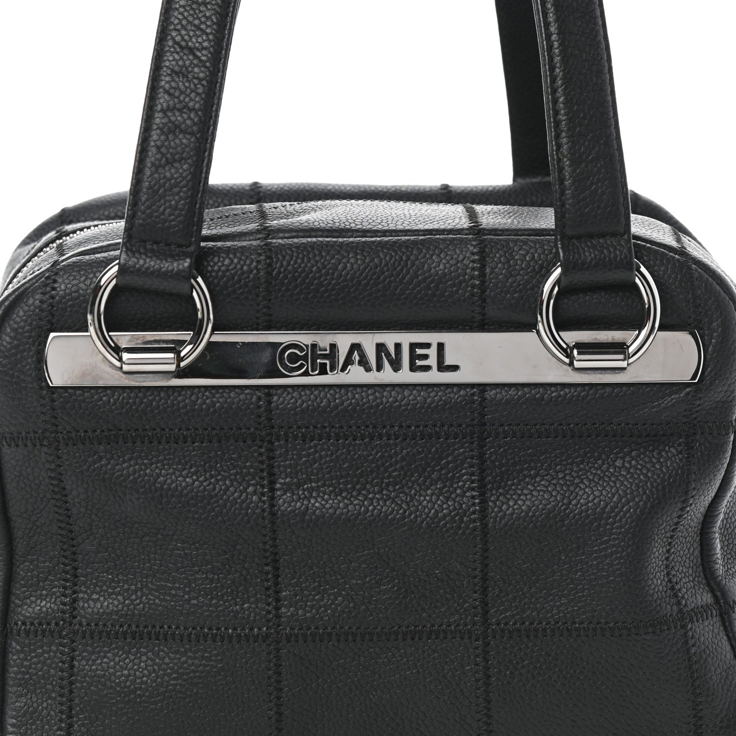 Caviar Square Stitched Bowler Black