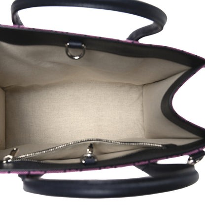 Gucci Monogram Multicolor Textured Dollar Calfskin Small Retro Interlocking G Tote Bag Pink Blue 4 of 12