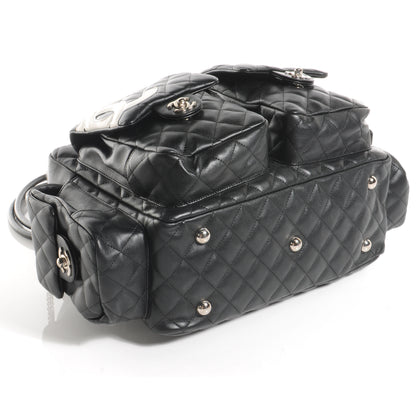 Chanel Calfskin Quilted Large Cambon Multipocket Reporter Black White 4 of 7