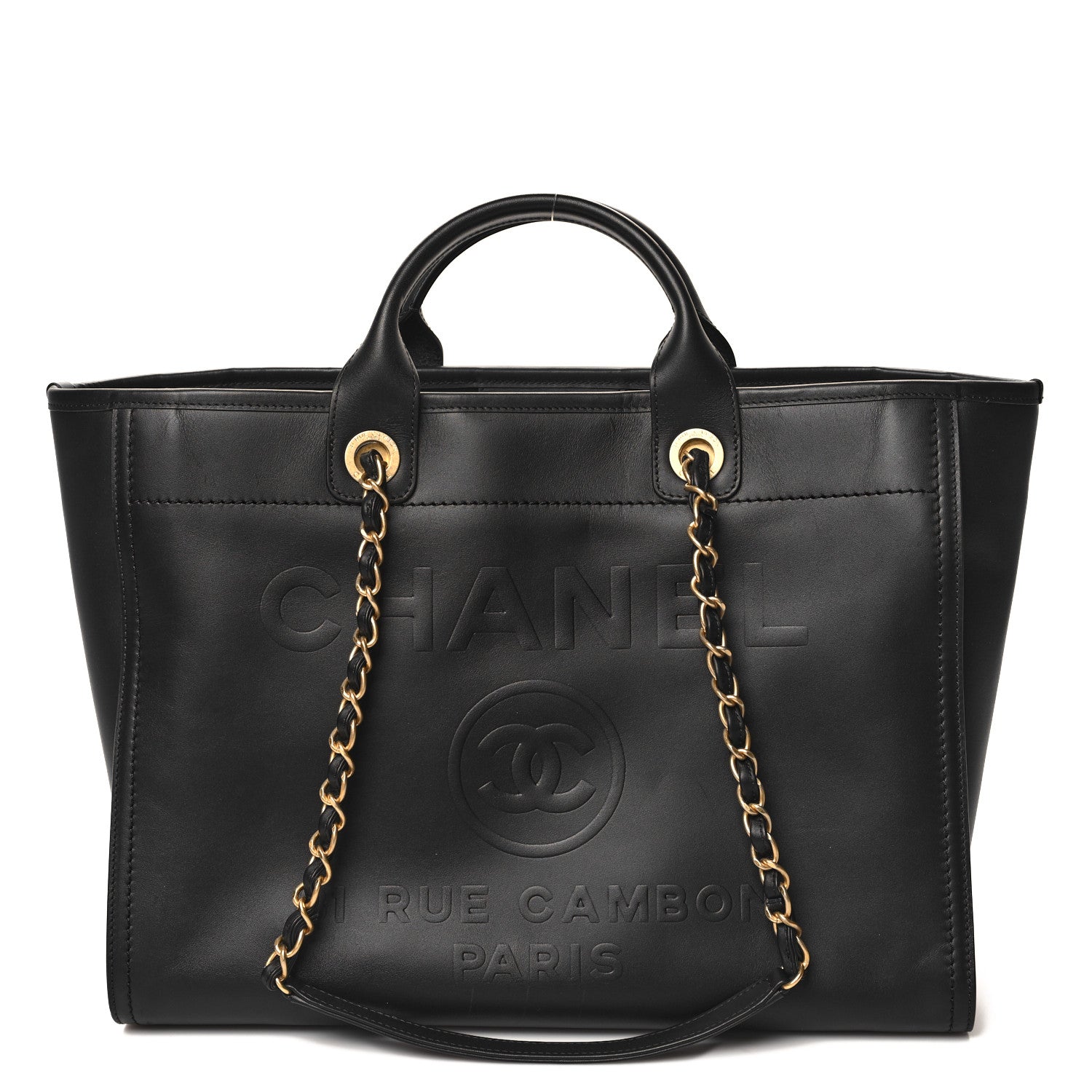 Chanel Calfskin Medium Deauville Tote Black 1 of 9