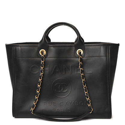 Chanel Calfskin Medium Deauville Tote Black 1 of 9