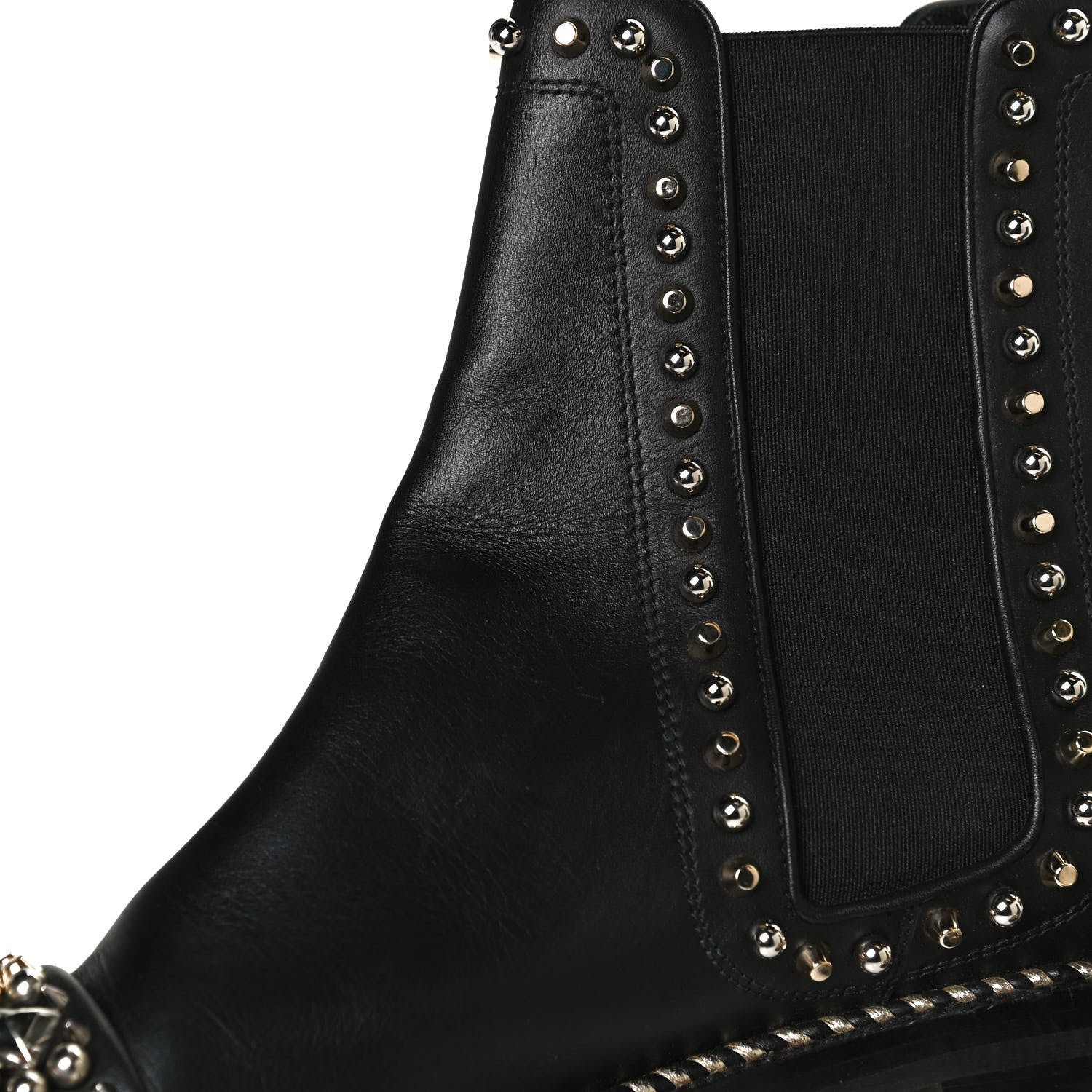 Christian Louboutin Calfskin Studded Chasse A Clou Flat Chelsea Boots 41 Black 11 of 11