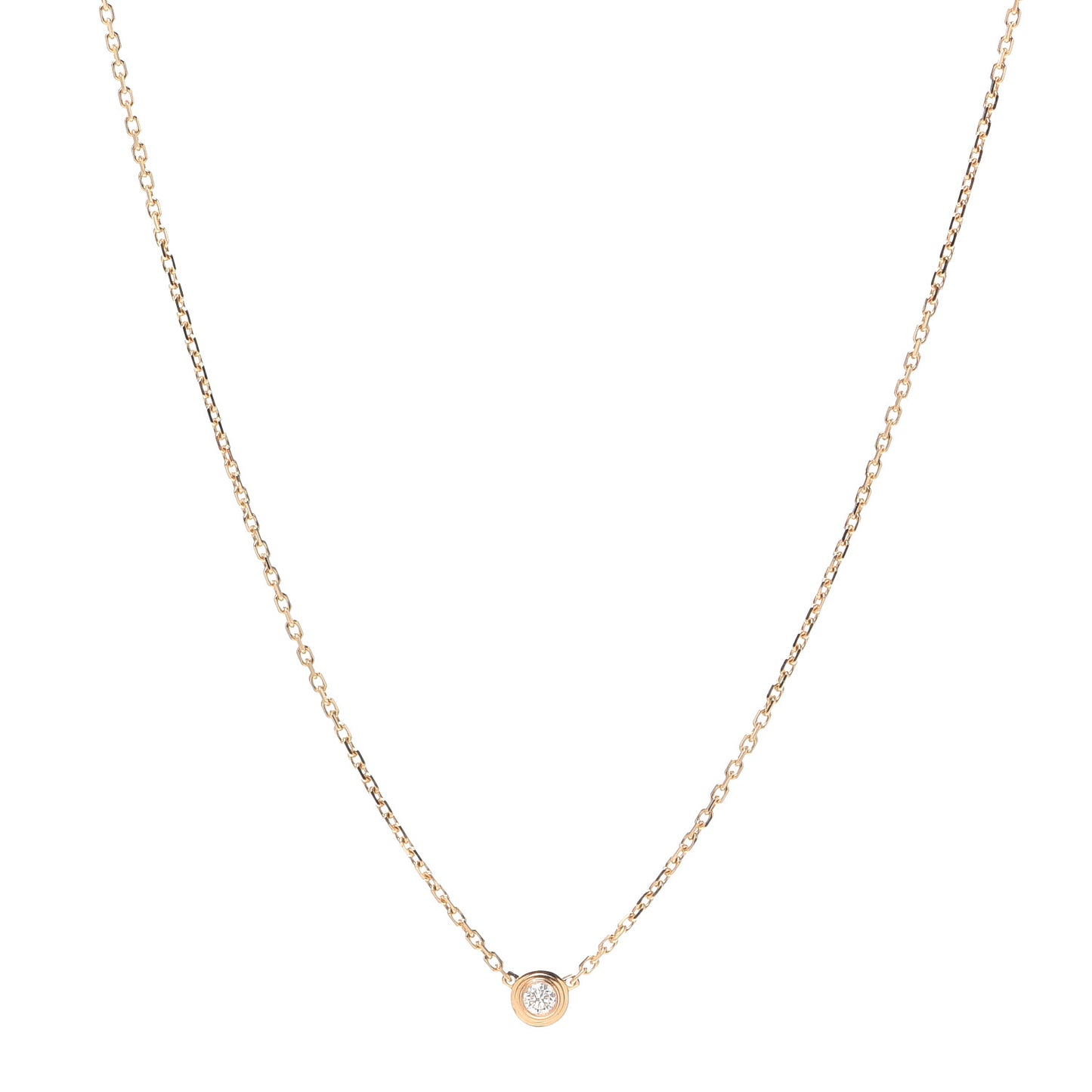 18K Pink Gold Diamond XS D'Amour Pendant Necklace