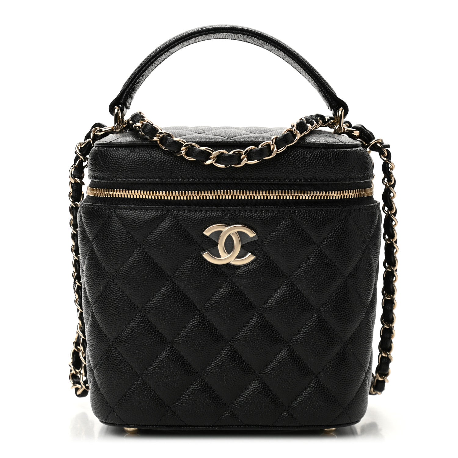 Chanel Caviar Quilted Small Top Handle Vanity Case With Chain Black 1 of 10