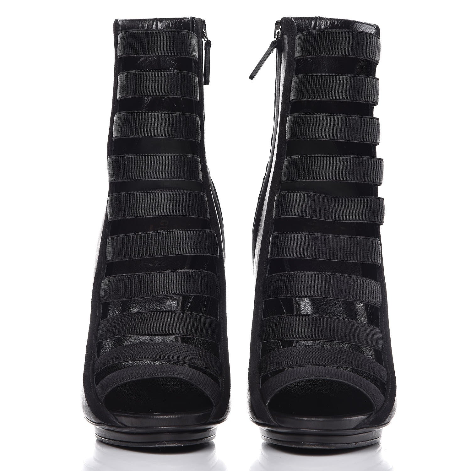 Gucci Nappa Kid Scamosciato Elastic Olimpia Open Toe Booties 40 Black 2 of 11