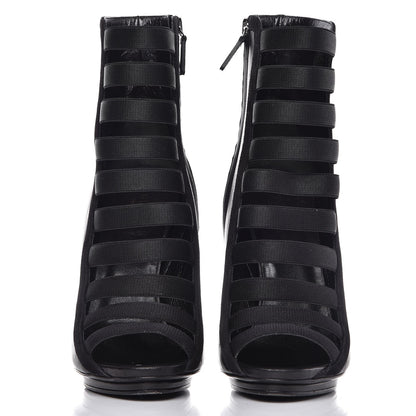 Gucci Nappa Kid Scamosciato Elastic Olimpia Open Toe Booties 40 Black 2 of 11