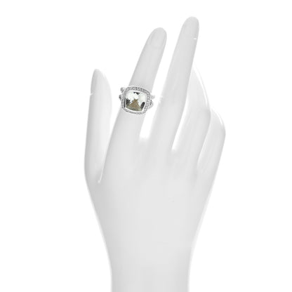 David Yurman Sterling Silver Diamond Prasiolite 11mm Albion Ring 53 6.25 2 of 5