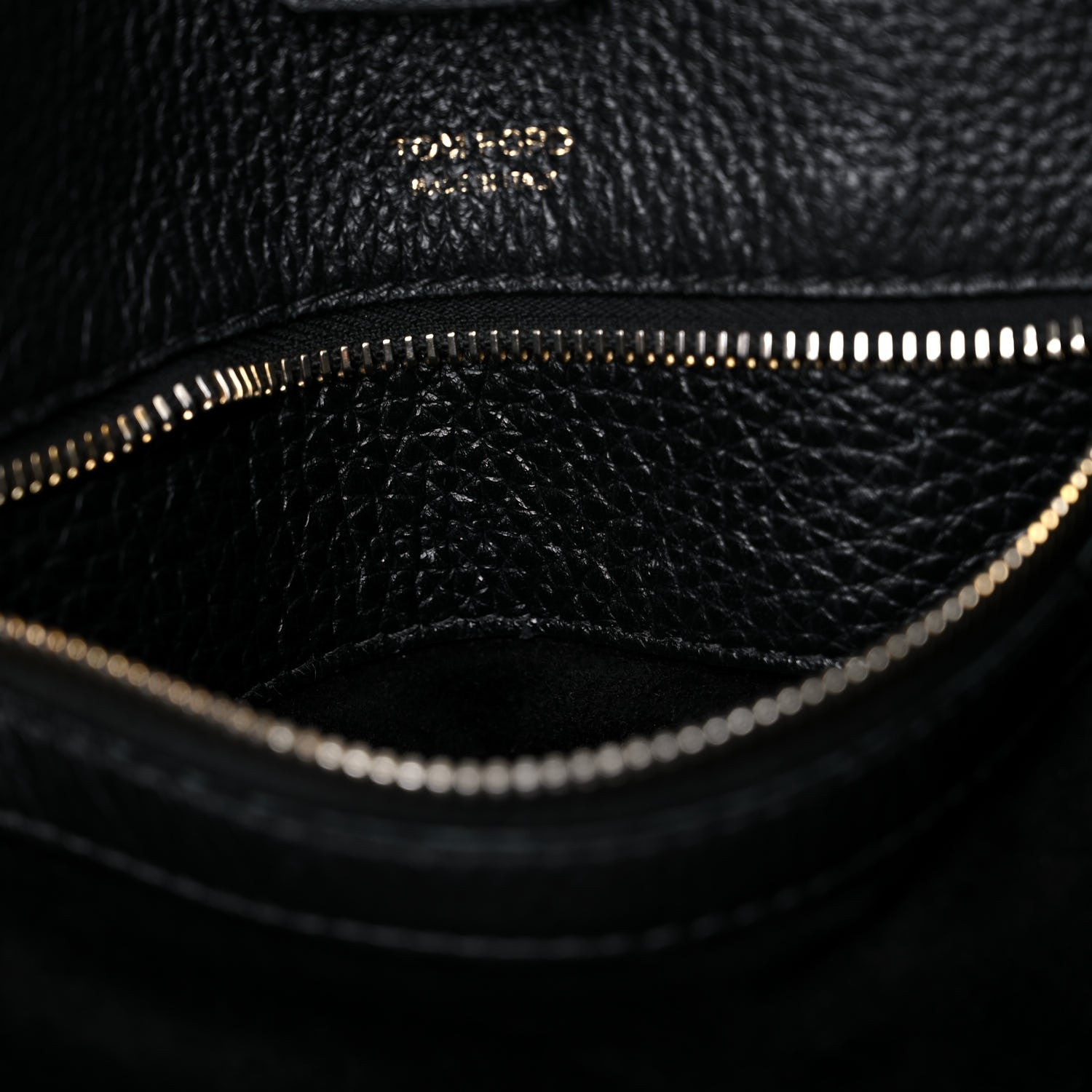 Tom Ford Grained Calfskin Sedgwick Medium Zipper Tote Black 9 of 20