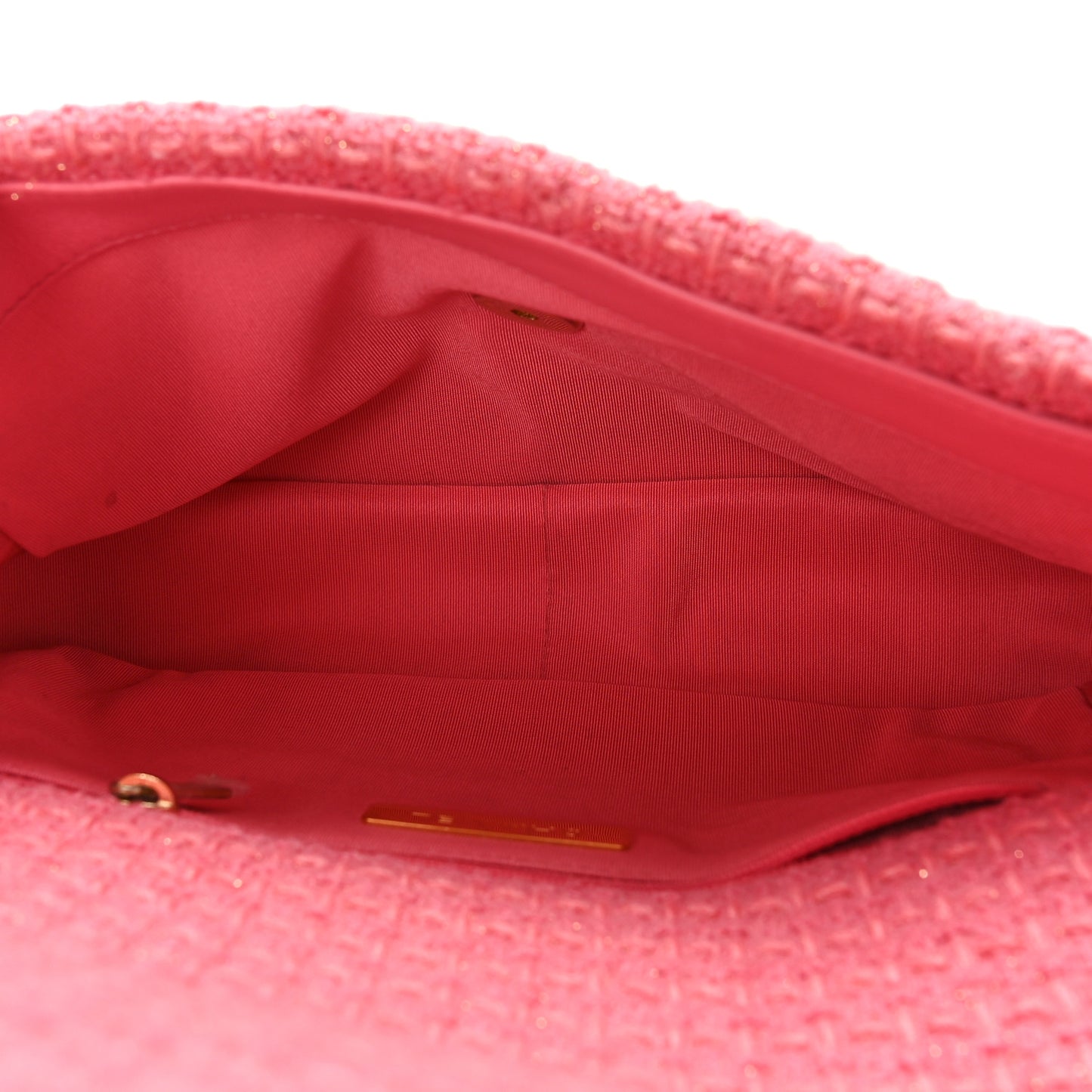 Metallic Tweed Quilted Medium Chanel 19 Flap Pink