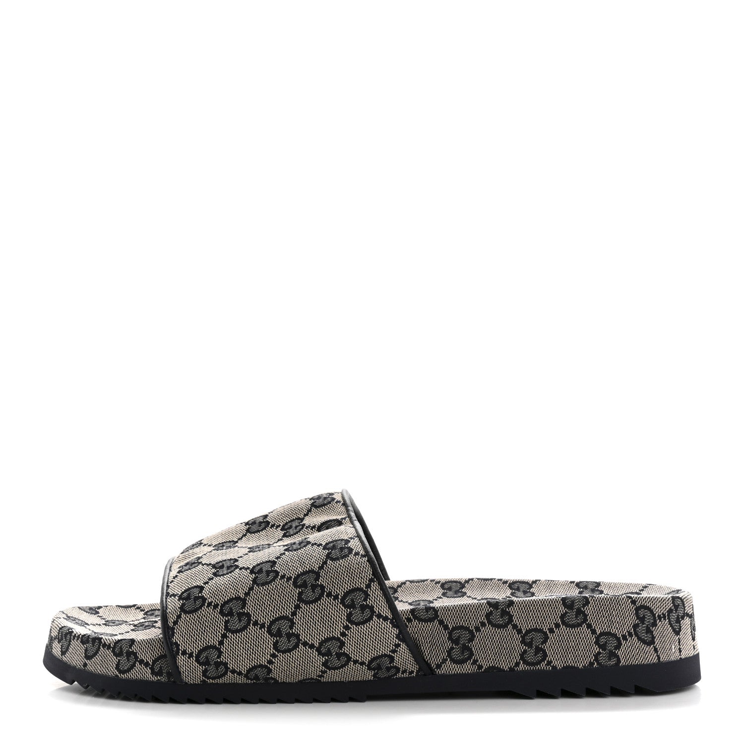 Gucci Canvas GG Monogram Mens Slide Sandals 10 Beige Blue 1 of 9