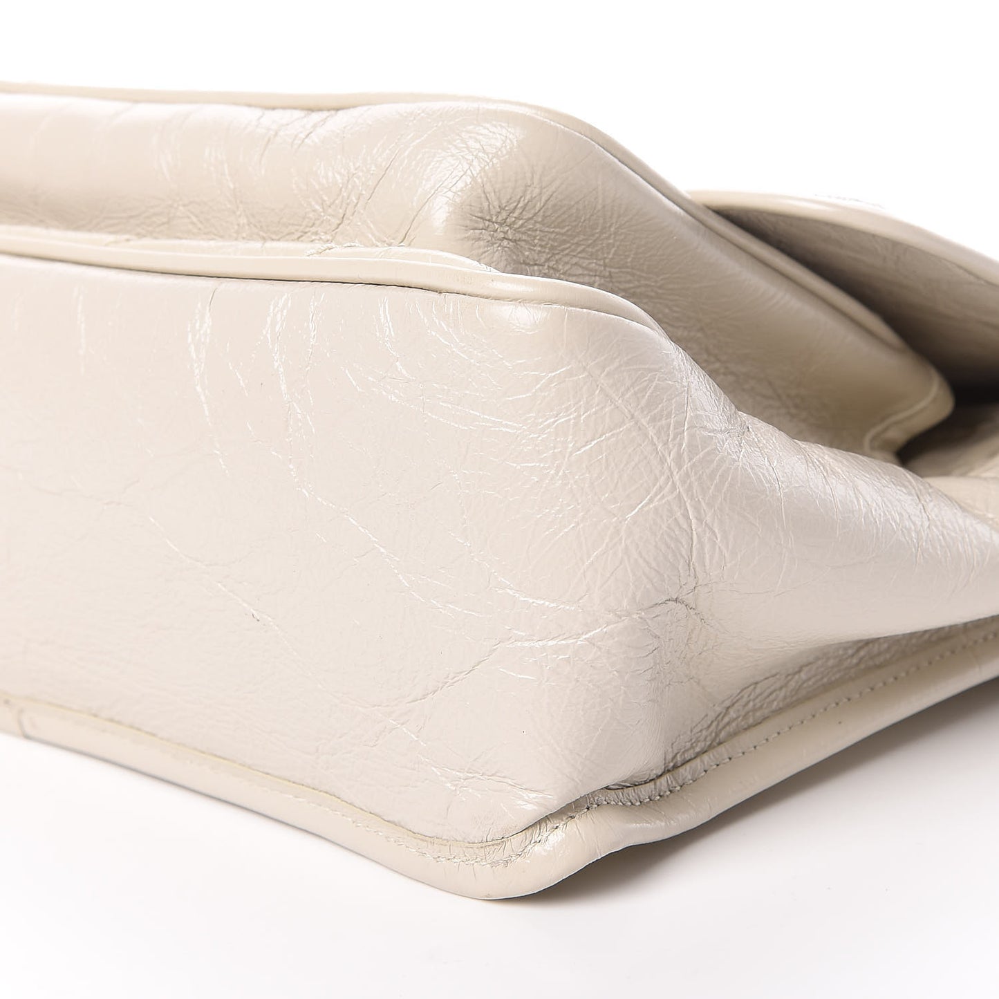 Crinkled Calfskin Matelasse Monogram Medium Niki Chain Satchel Ivory