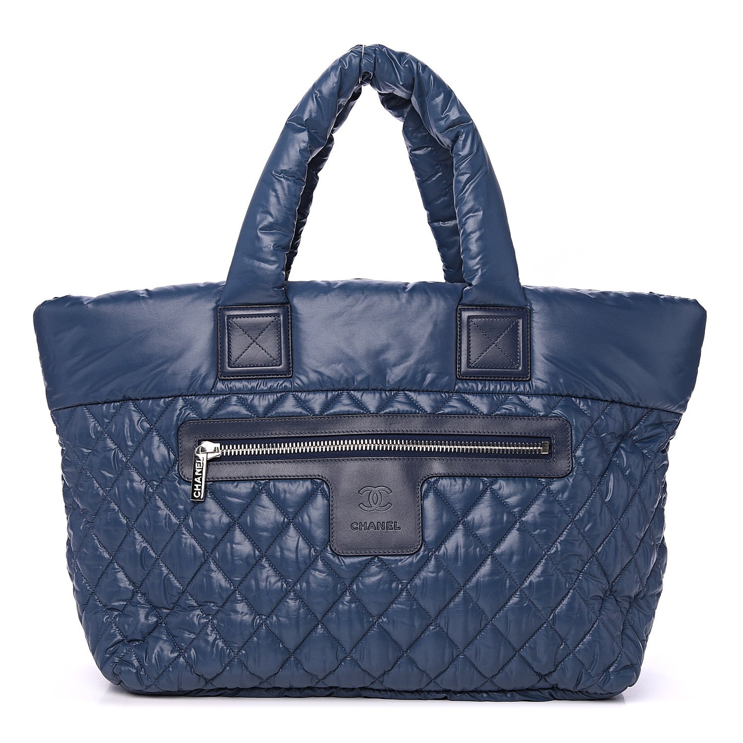 Nylon Quilted Large Coco Cocoon Tote Blue