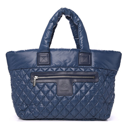 Chanel Nylon Quilted Large Coco Cocoon Tote Blue 1 of 9