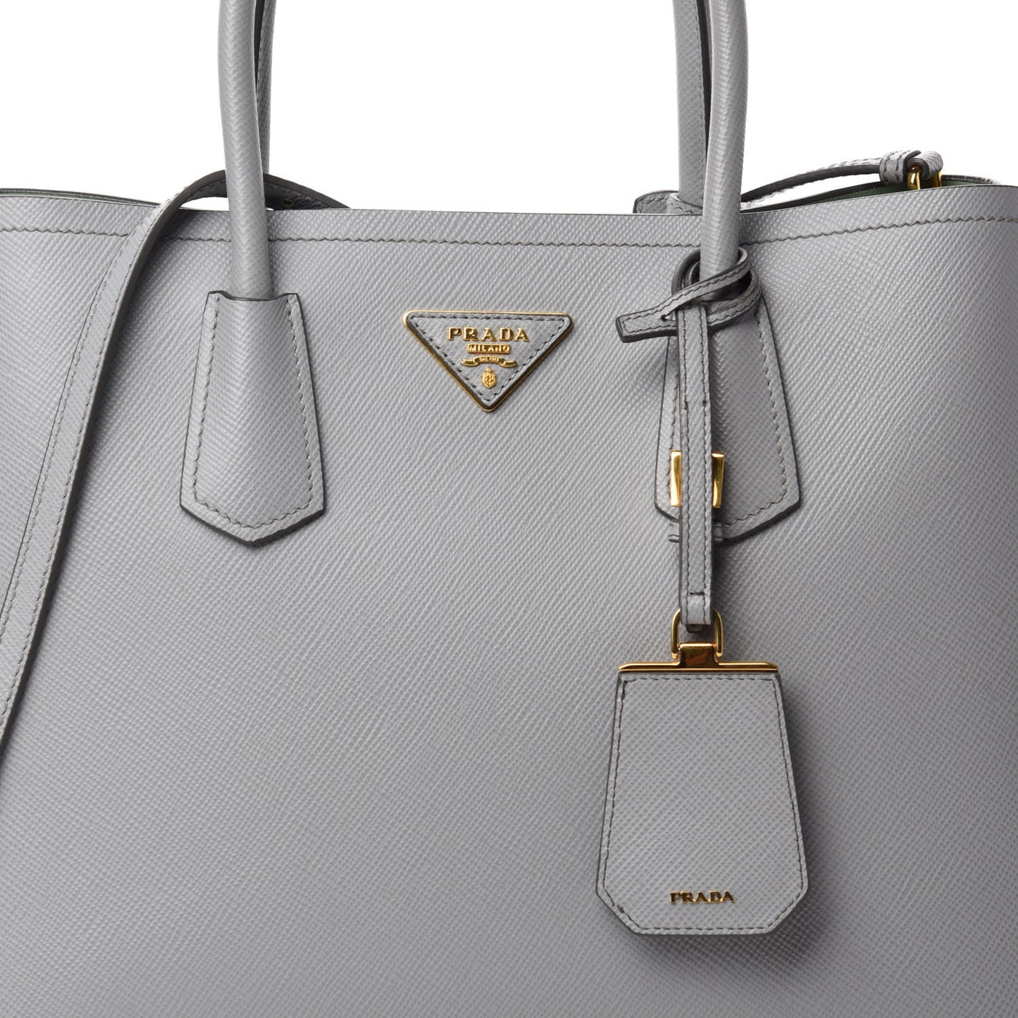 Saffiano Cuir Medium Double Bag Granito Acquamarina