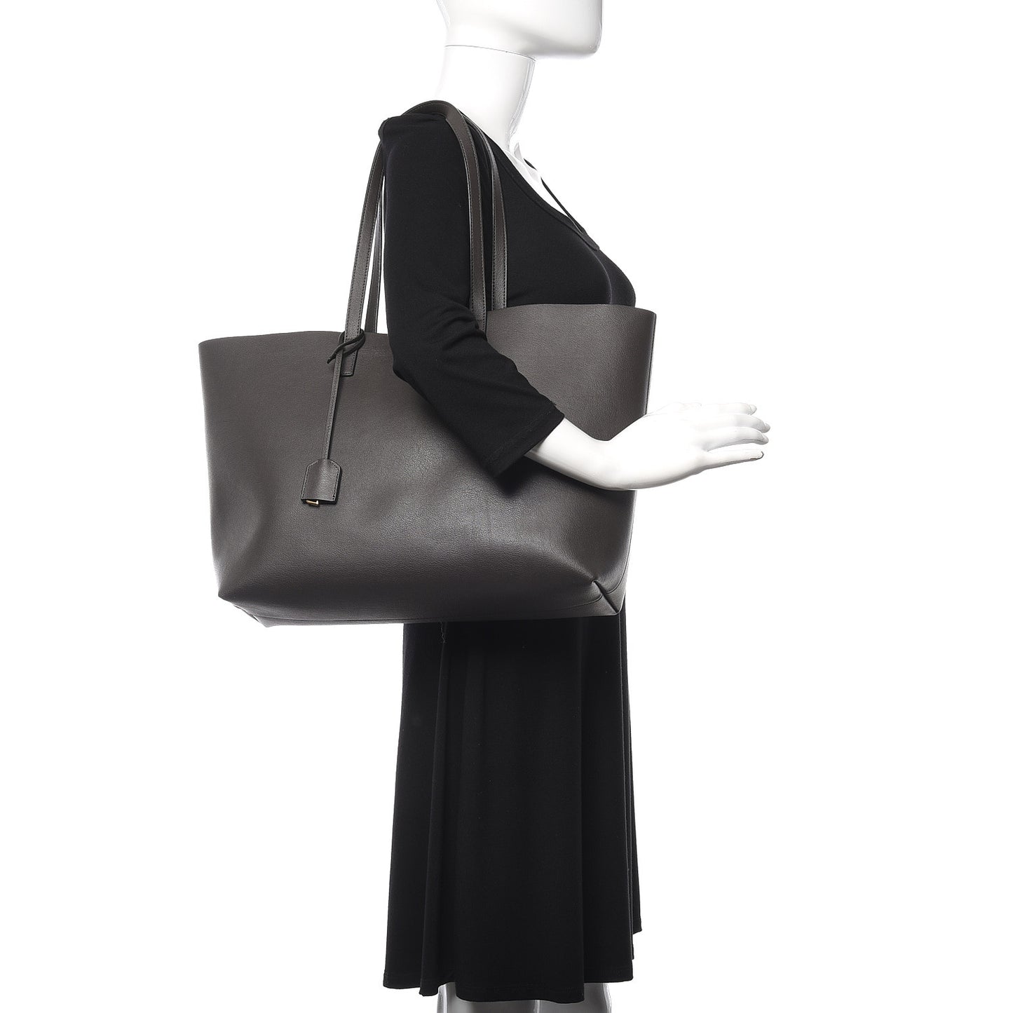 Calfskin Large Shopping Tote Asphalt