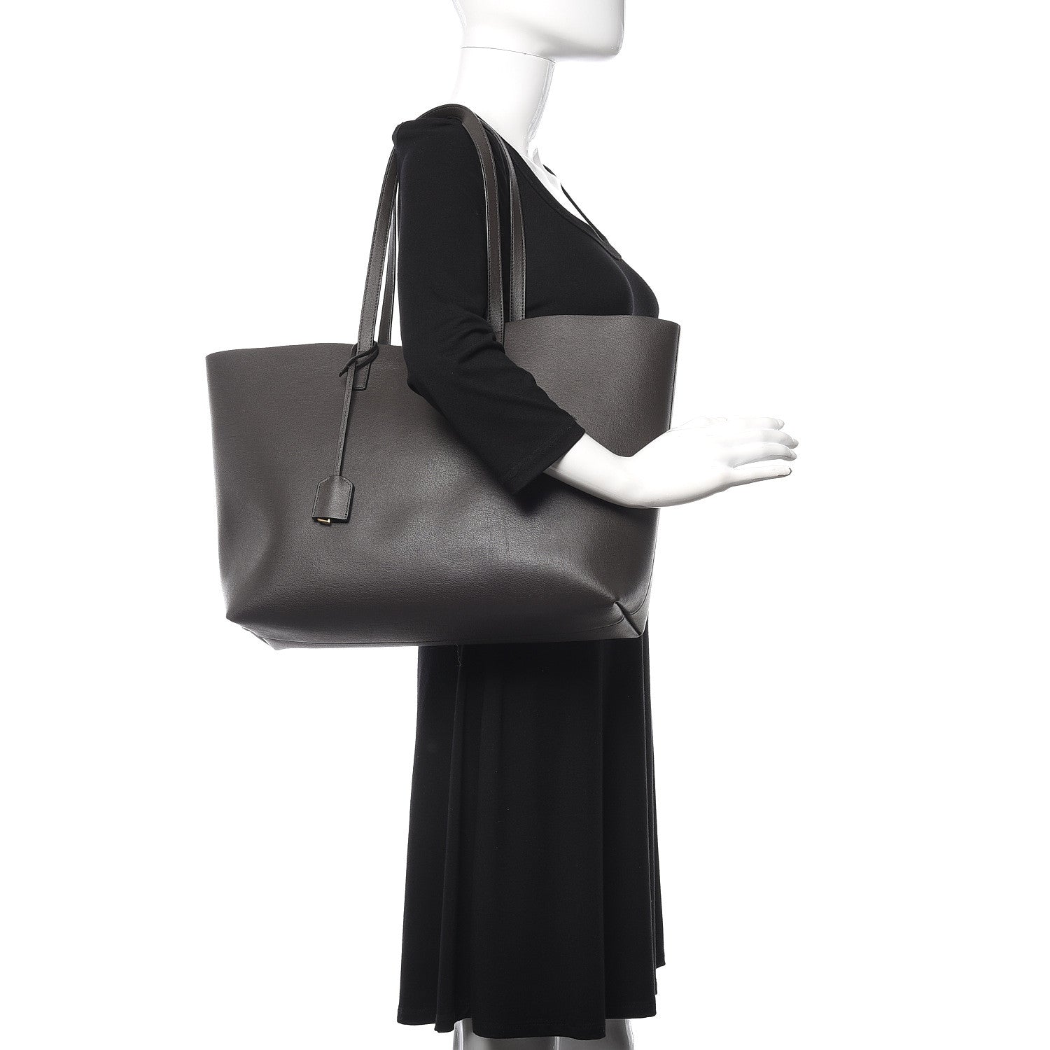Saint Laurent Calfskin Large Shopping Tote Asphalt 2 of 12