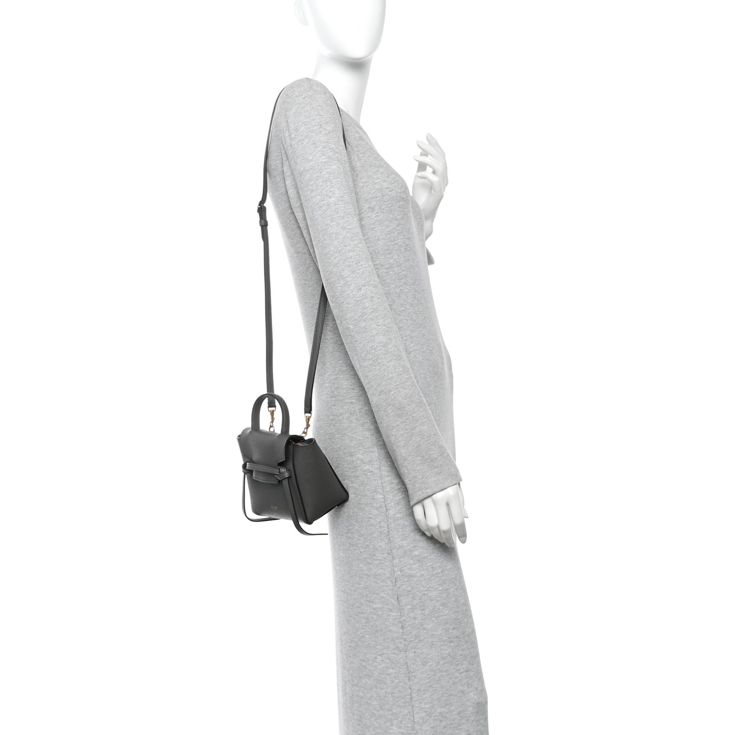 Grained Calfskin Pico Belt Bag Grey