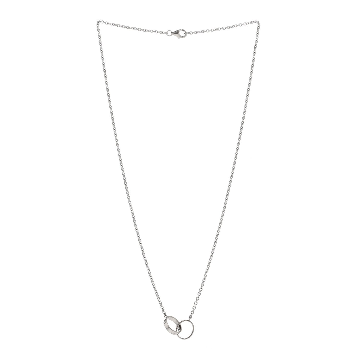 Cartier 18K White Gold Interlocking LOVE Necklace 3 of 4