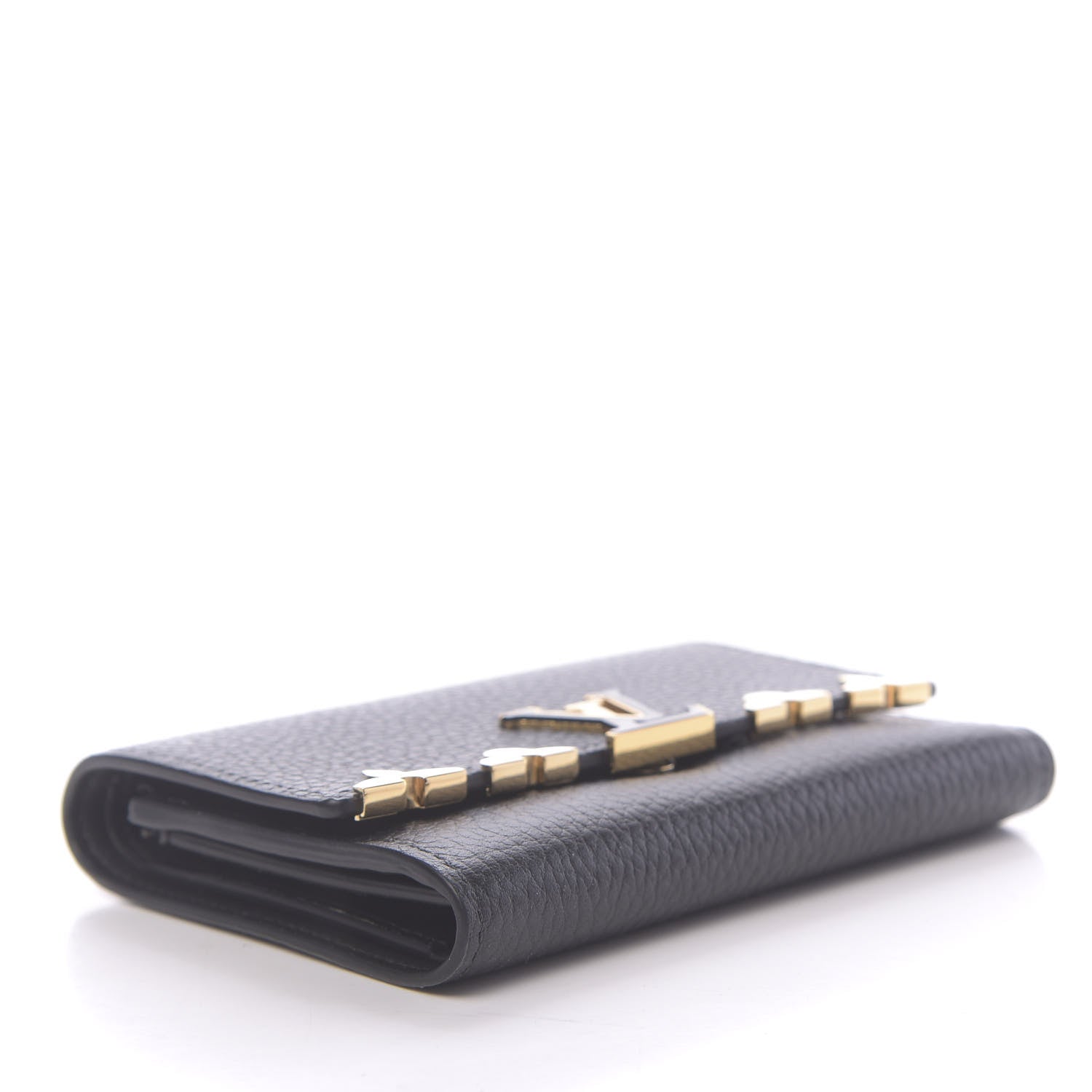 Louis Vuitton Taurillon Embellished Capucines Compact Wallet Black 4 of 8