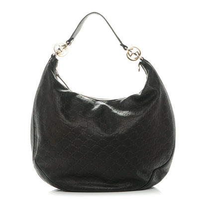 Gucci Guccissima Large GG Twins Hobo Black 1 of 7