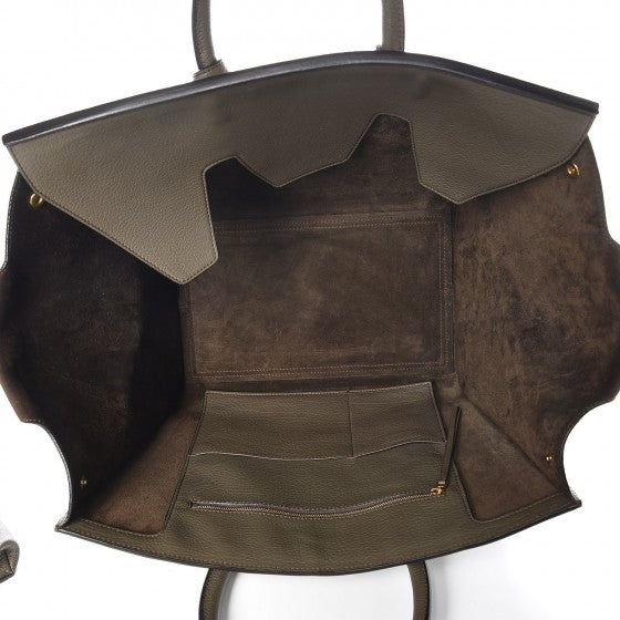 Celine Crisped Calfskin Large Tie Knot Tote Dark Khaki 6 of 9