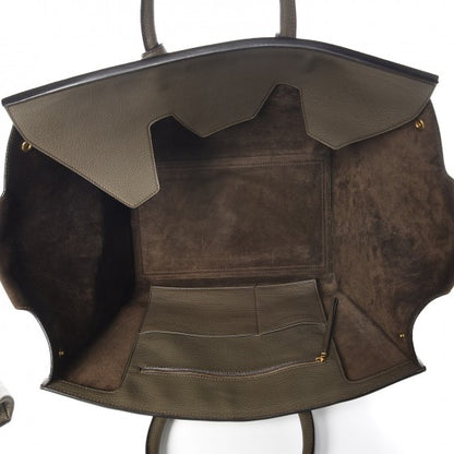 Celine Crisped Calfskin Large Tie Knot Tote Dark Khaki 6 of 9