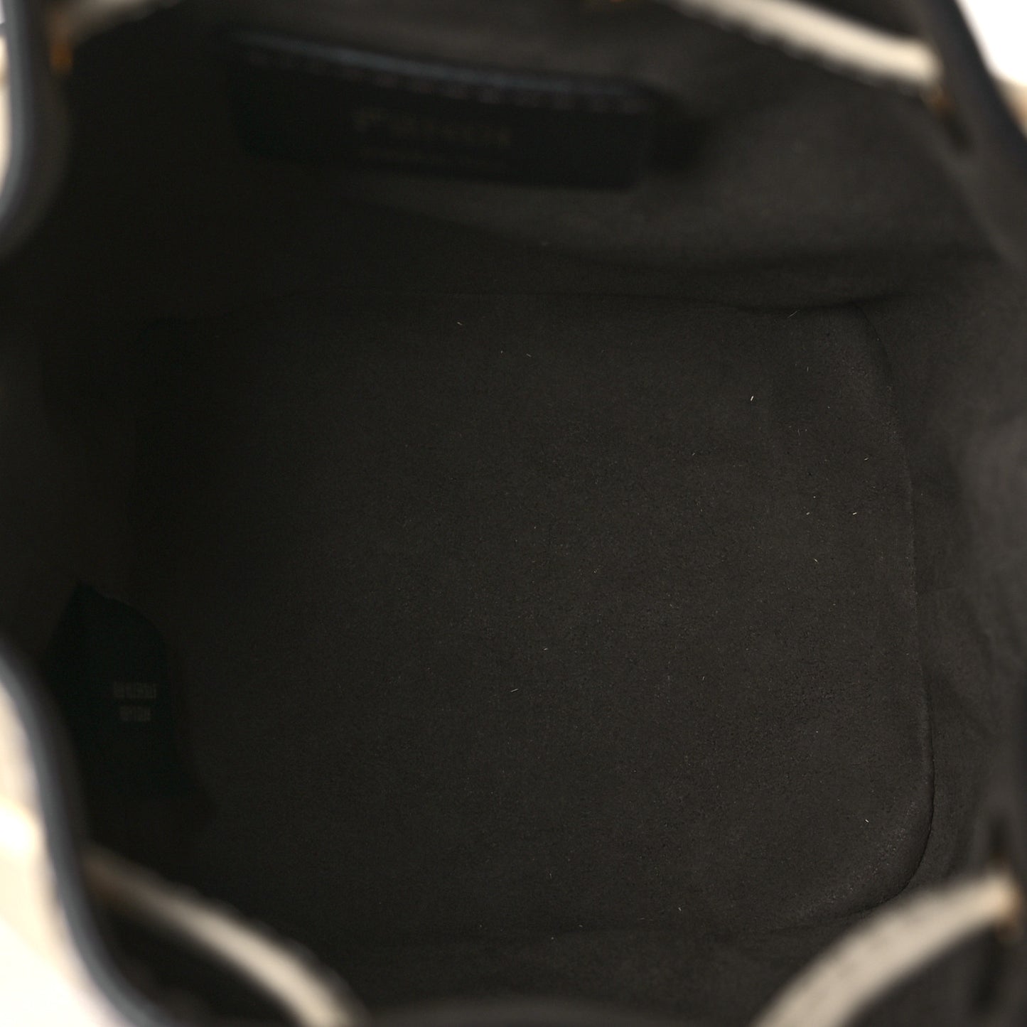 Vitello King F is Fendi Logo Embossed Mini Mon Tresor Bucket Bag White