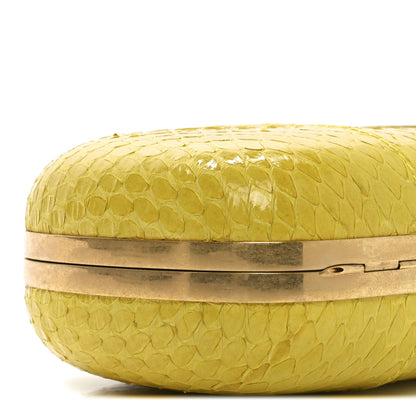Alexander McQueen Snakeskin Skull Box Clutch Bright Yellow 8 of 10